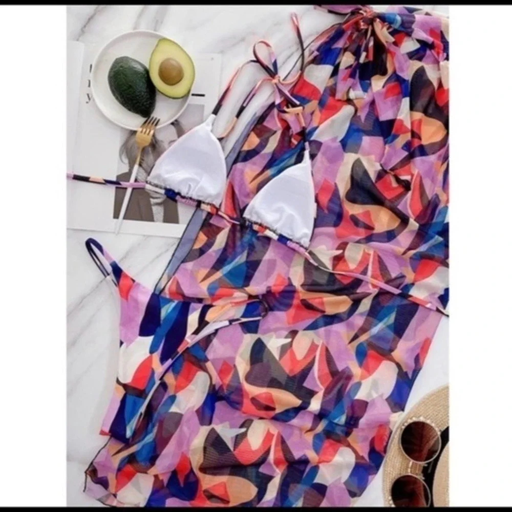 3 Piece Swimwear Set: Bikini